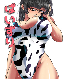 眼鏡巨乳ちゃんのパイズリイラスト