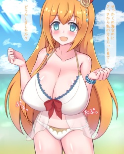 夏の浜辺でペコリーヌと♡